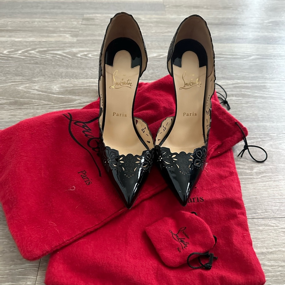 Louboutin Beloved laser cut squiggly heel